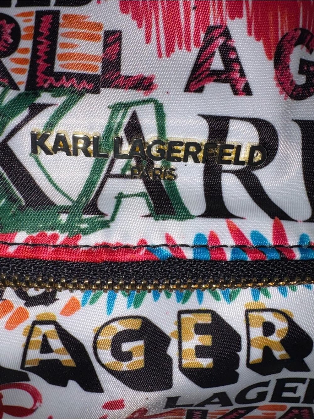 Karl Lagerfeld Cara Graffiti Messenger Crossbody Bag - Picture 10 of 13
